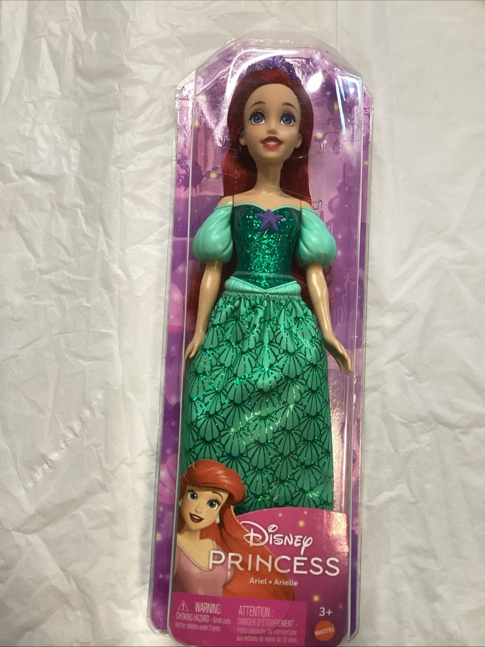 Mattel Disney Princess Ariel Doll with Green Sequin Dress and Red Hair